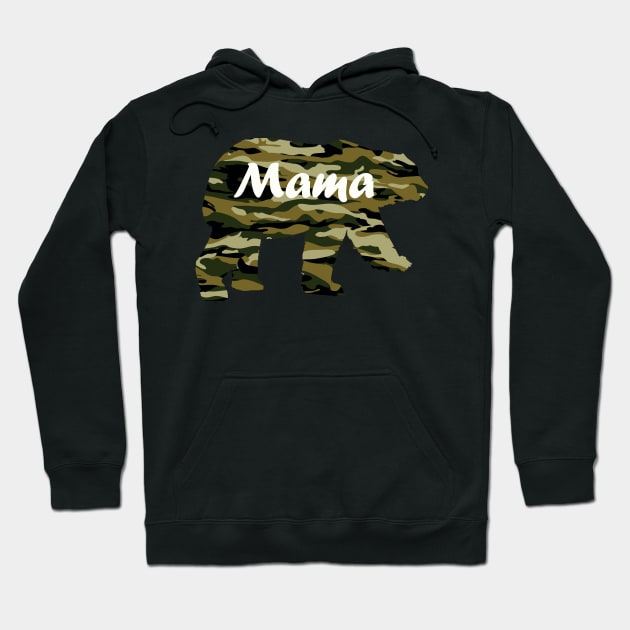 Camouflage Mama Bear Hoodie by Atteestude